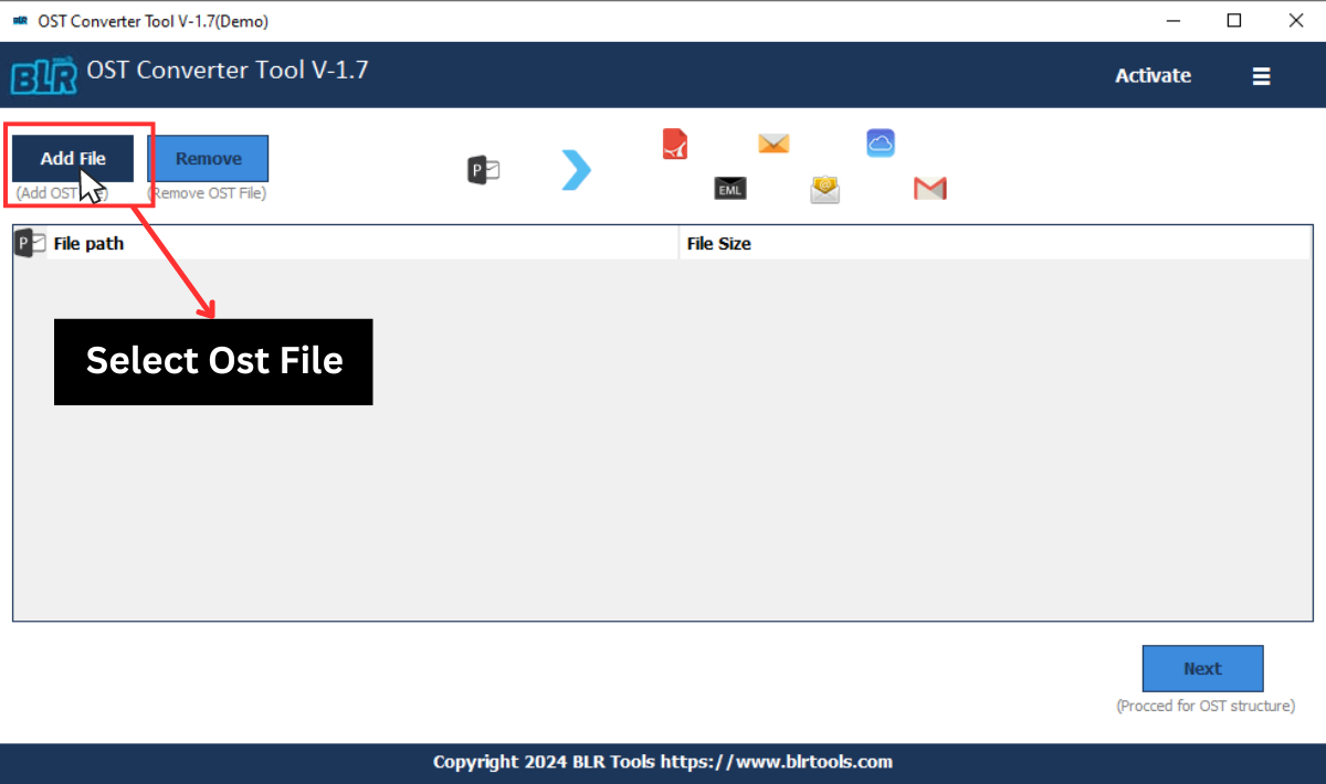 ost viewer home screen