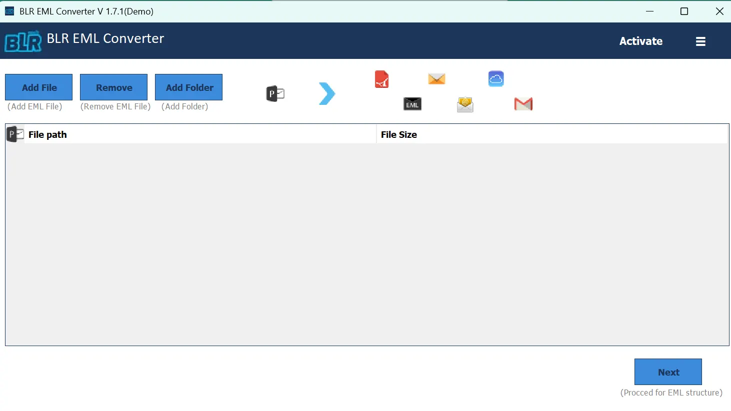 start-the-eml-converter