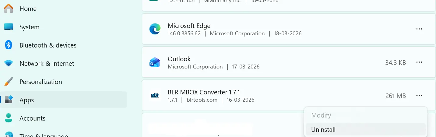 uninstall blr mbox converter