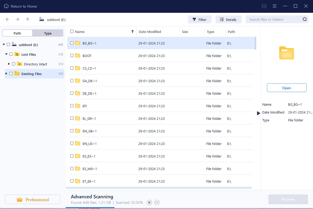 Select NAS drive recovery