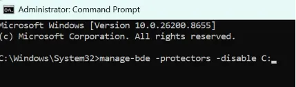 disable bitlocker