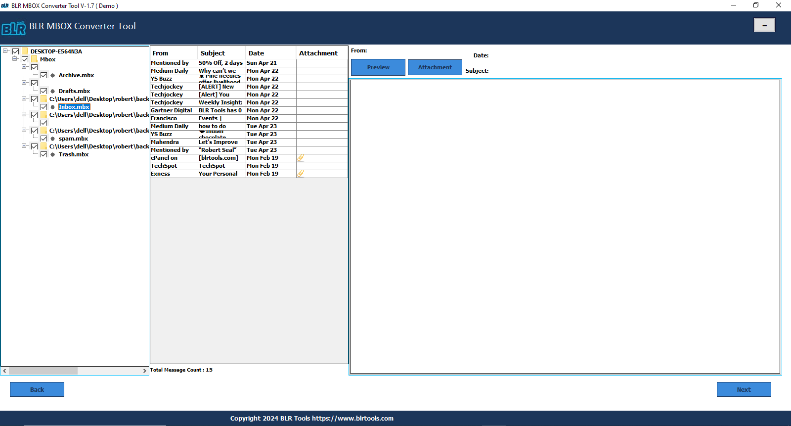 preview-selected-mbox-emails