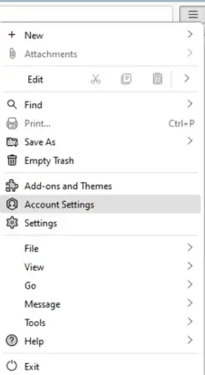 thunderbird account settings