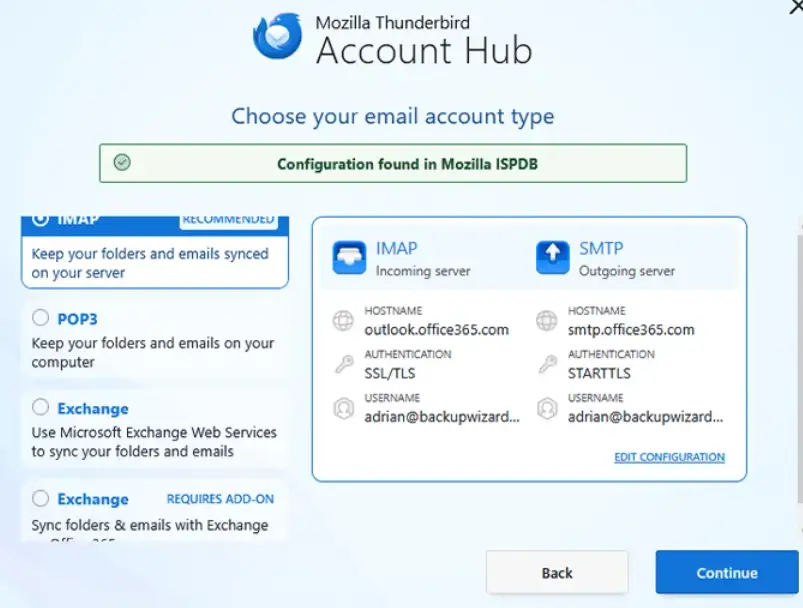 configure thunderbird