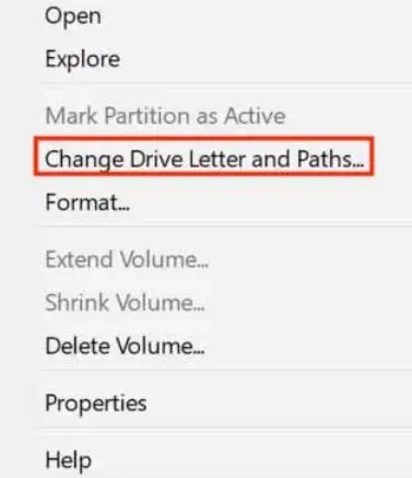 change drive letter