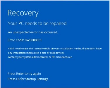 Error-code-0xc0000001