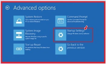Select-Startup-Settings-to-solve-error-code-0xc0000001