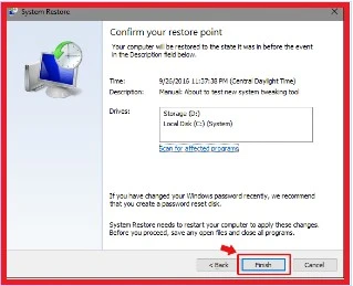 Select-finish-to-confirm-restore-point