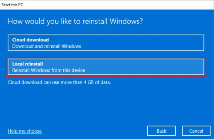 local-reinstall