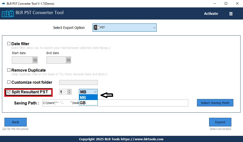Split Large PST File into Smaller Parts