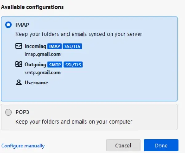 enable-imap-thunderbird