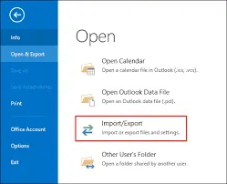Outlook import export tool