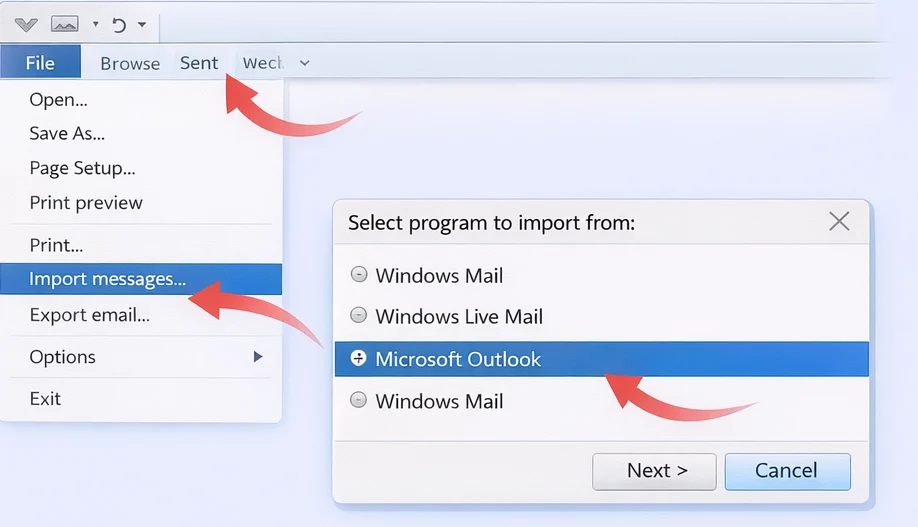 import-ost-to-windows-live-mail