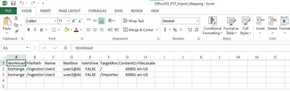 Enter details for mapping process