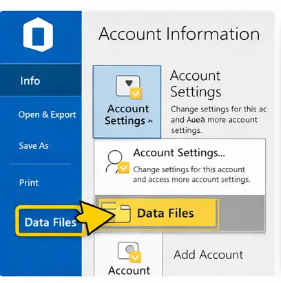 open outlook data file