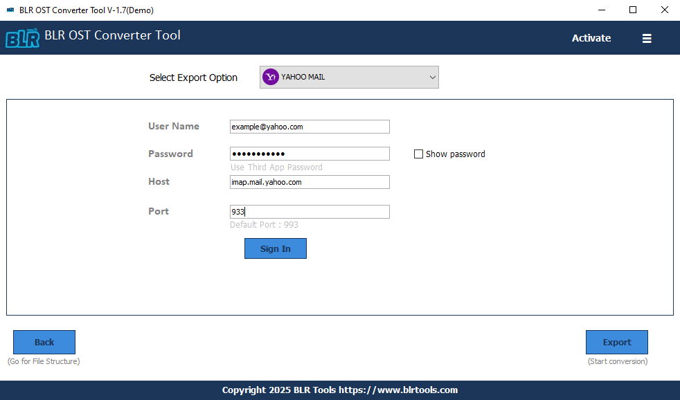 Import OST to Yahoo Mail