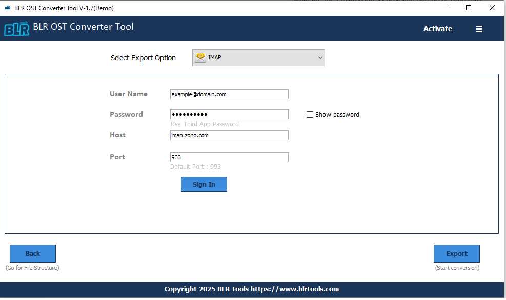 Import OST to Zoho mail