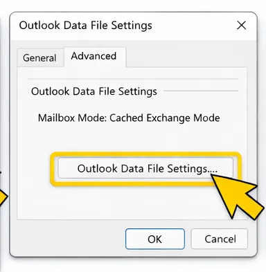 outlook data file setting