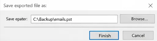select location to save pst
