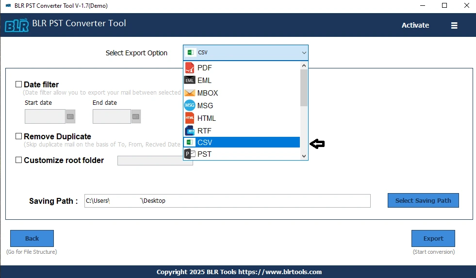 Choose Output Format