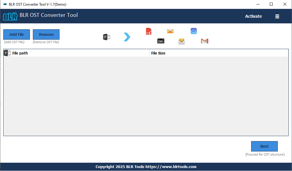 run the OST to TXT converter