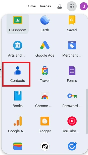 open gmail contacts