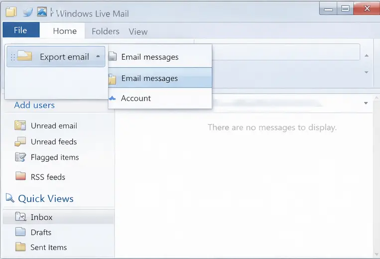 export eml in windows live mail