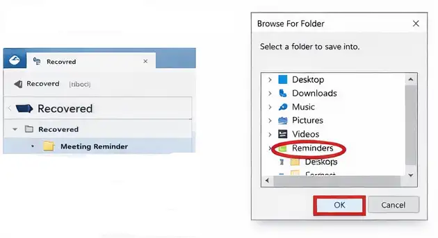 select destination folder