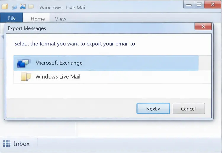 select exchange server format
