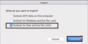 Select Mac archive file