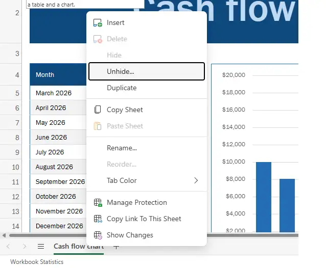 Click Unhide and select the hidden file