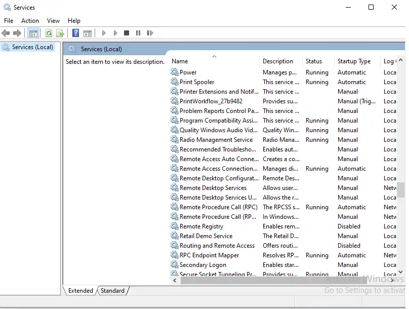 windows services