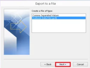 export pst